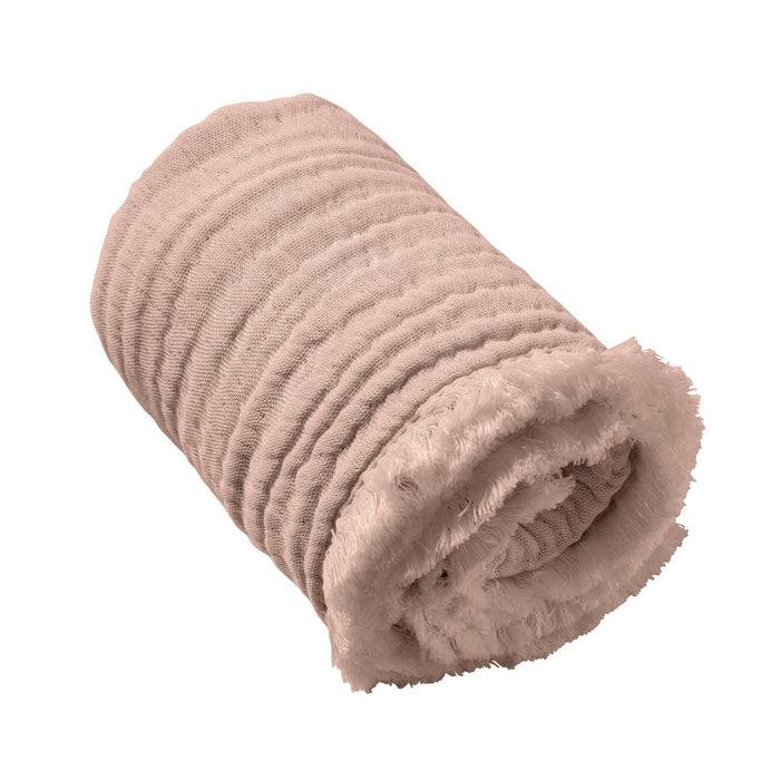 Nordic Coast Company Musselin Fransendecke Altrosa Blitzangebot