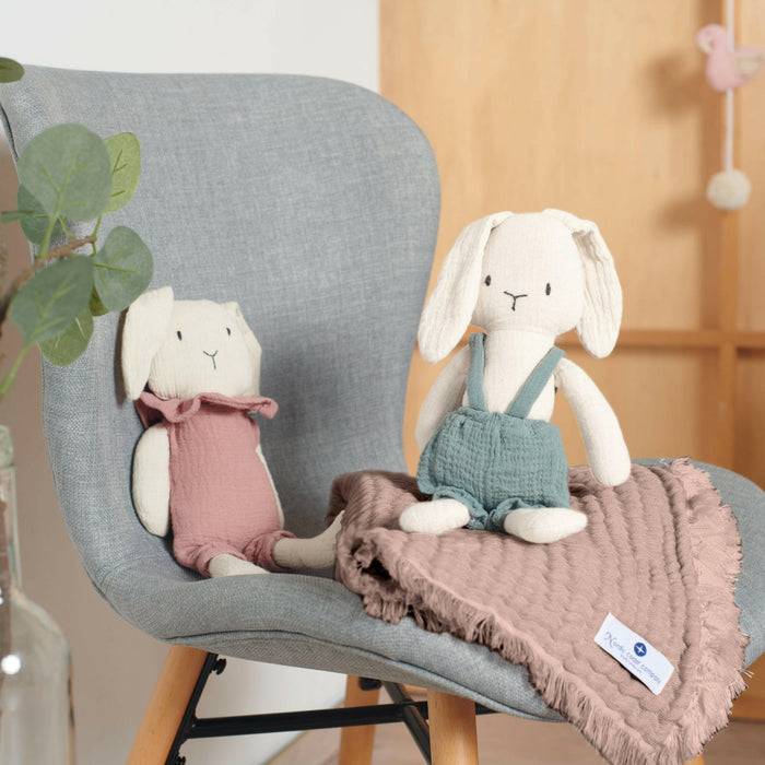 Nordic Coast Company Musselin Fransendecke Altrosa Blitzangebot