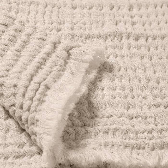 Nordic Coast Company Musselin Fransendecke Beige Große Rabatte