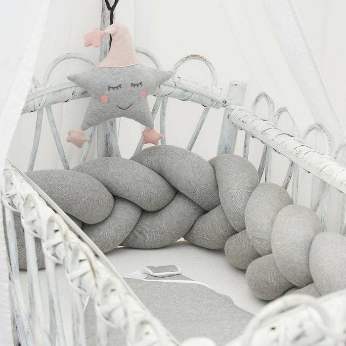 Nordic Coast Company Bettschlange geflochten Grau Strick XL Flash Sale