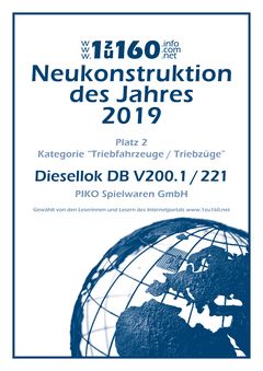 Piko N Diesellokomotive BR 221 DB IV Artikelnummer: 40500 Vierteljährliche Förderung