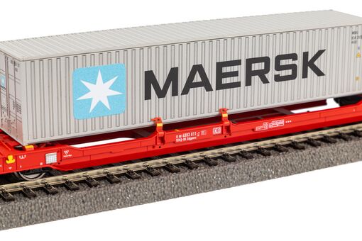 Piko Taschenwagen T3000e mit 1 PNO Trailer und 1 40' Container Maersk Artikelnummer: 24619 Muttertagsangebot