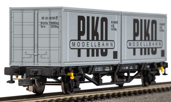 Piko Containertragwagen DR IV 2 x 20' Container "VEB PIKO" Artikelnummer: 27709 Neuheiten