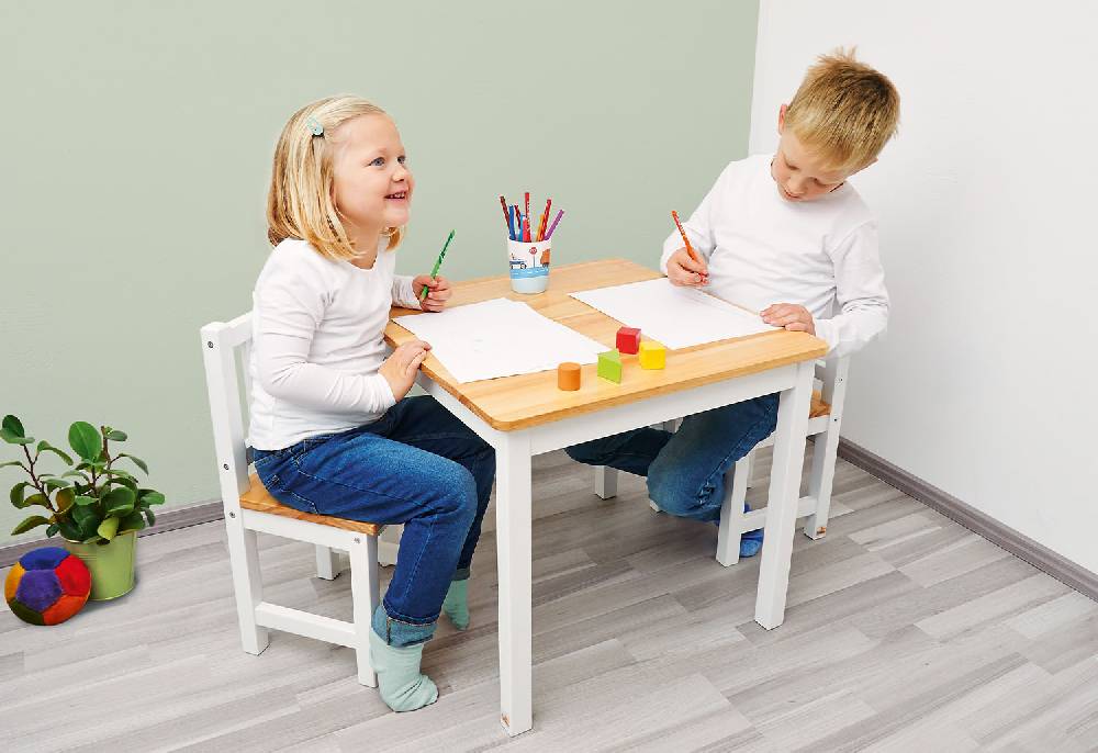 Pinolino Kindersitzgruppe 'Fenna', weiß/natur, 3-tlg Saisonschlussverkauf