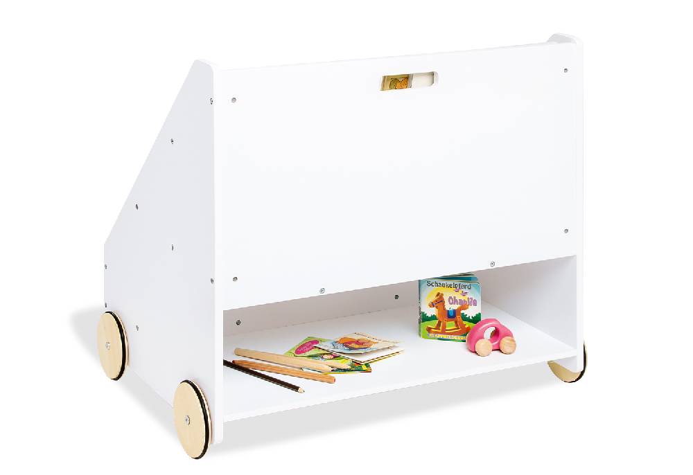 Pinolino Kinderbücherregal mit Rollen 'Lasse', weiß Sonderangebot der Fabrik