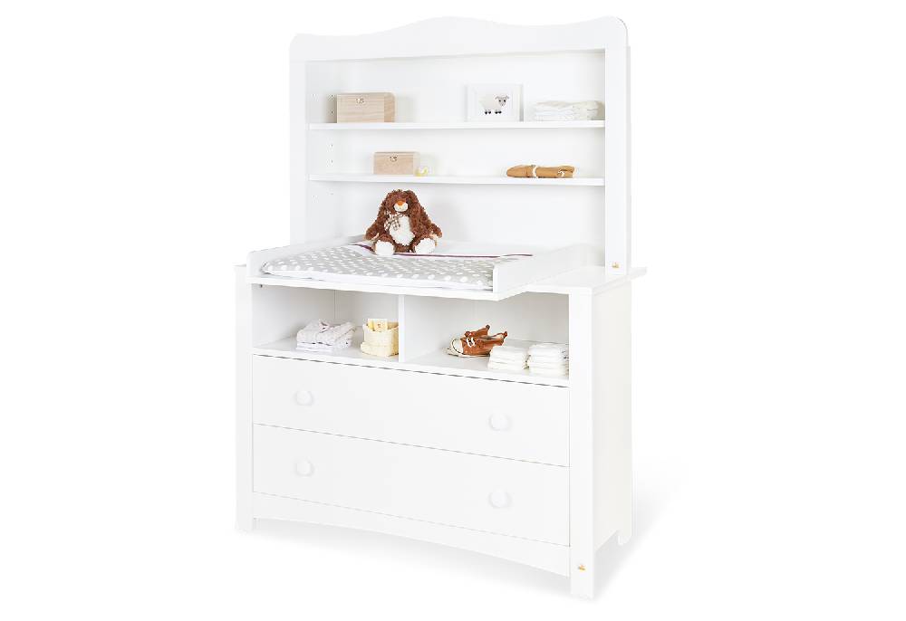 Pinolino Wickelkommode 'Florentina' extrabreit inkl. extrabreitem Regalaufsatz, 2-tlg Outlet