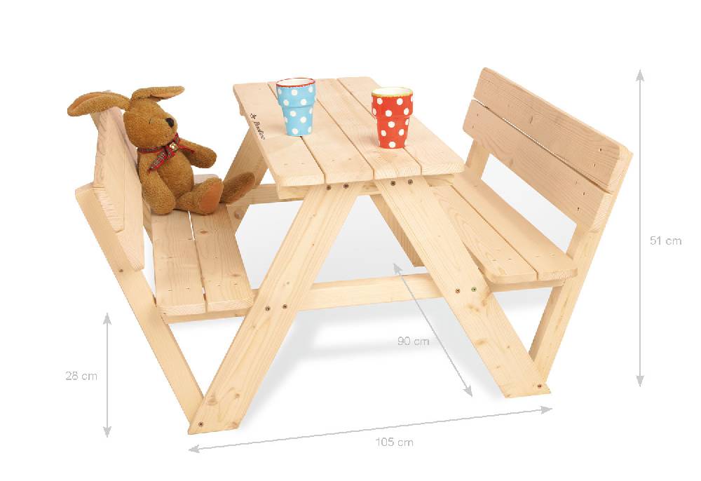 Pinolino Kindersitzgarnitur 'Nicki für 4 mit Lehne', natur Tägliche Deals