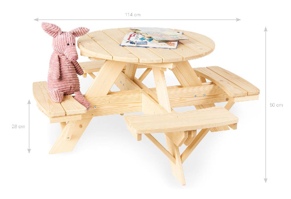 Pinolino Kindersitzgarnitur 'Nicki für 4 rund', natur Neueste Stile
