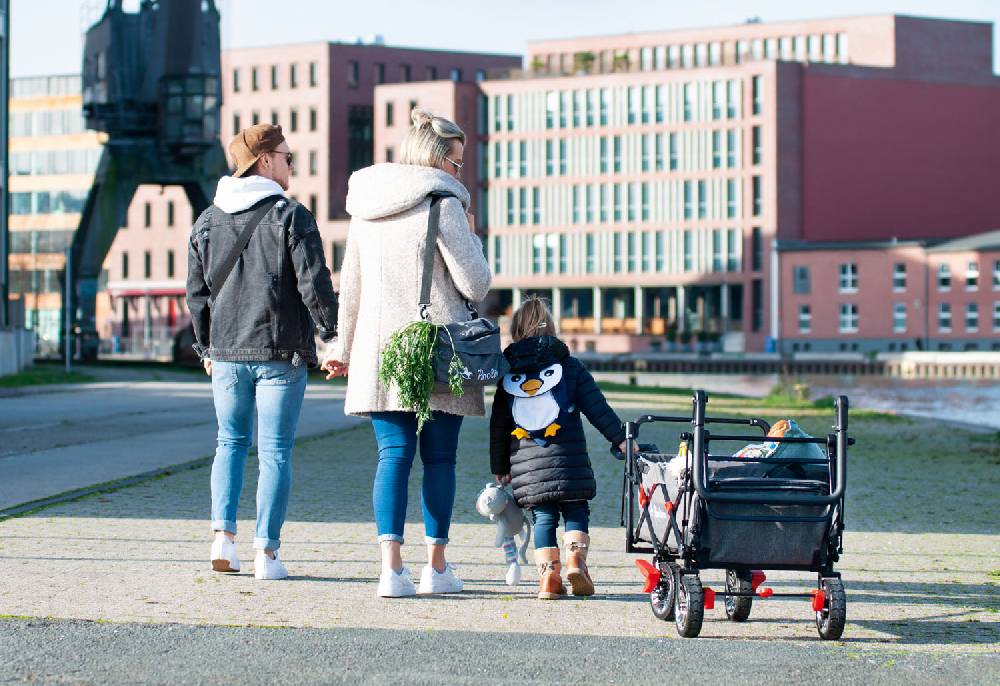 Pinolino Klappbollerwagen 'AddPlus' mit Bremse, grau meliert Fabrikladen
