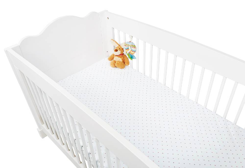 Pinolino Jersey-Spannbetttücher für Kinderbetten im Doppelpack 'Sternchen', rosa und Uni, weiß - Auslaufartikel