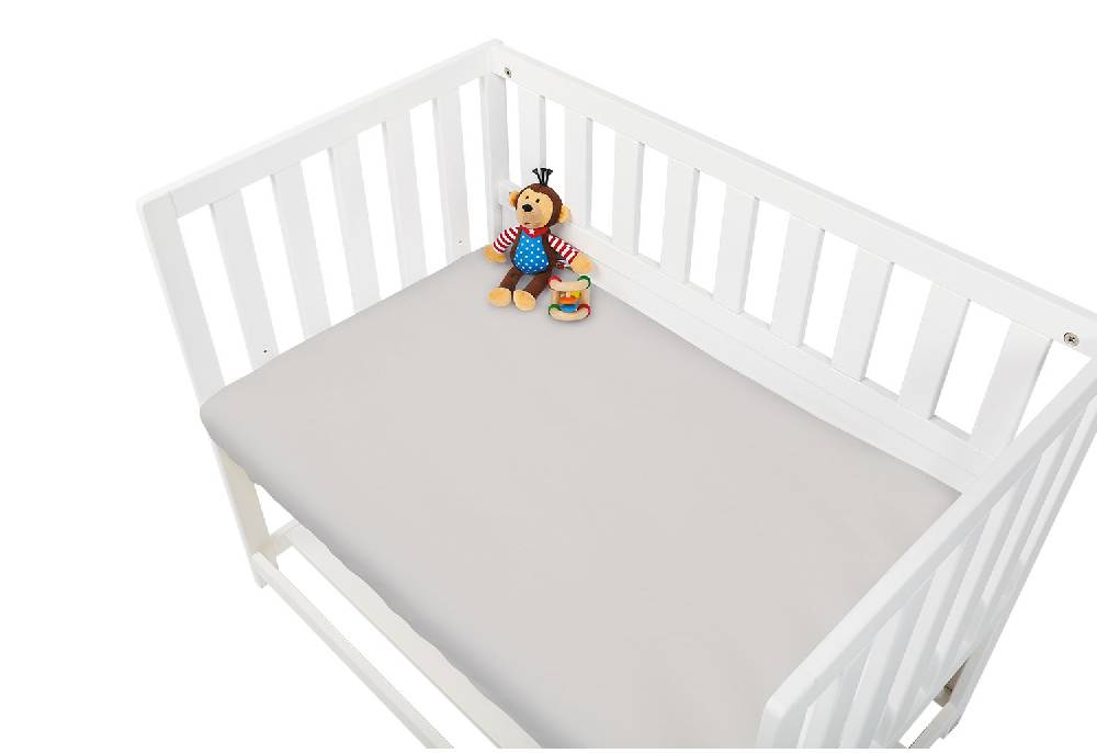Pinolino Jersey-Spannbetttuch für Wiegen, Anstellbettchen und Kinderwagen, grau - Auslaufartikel