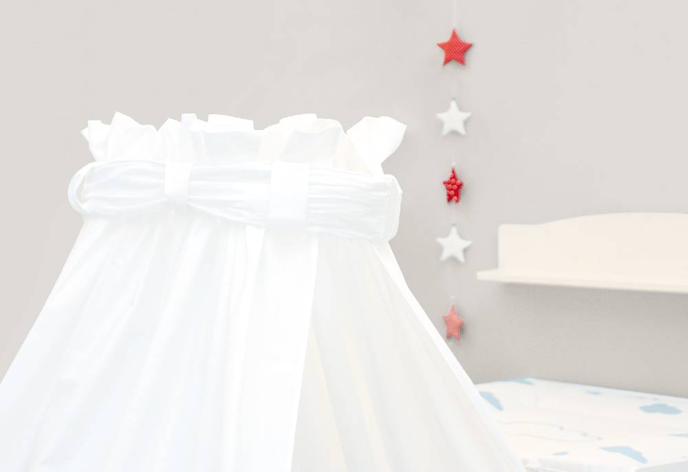 Pinolino Perkal-Himmel für Kinderbetten, weiß - Auslaufartikel Auslauf