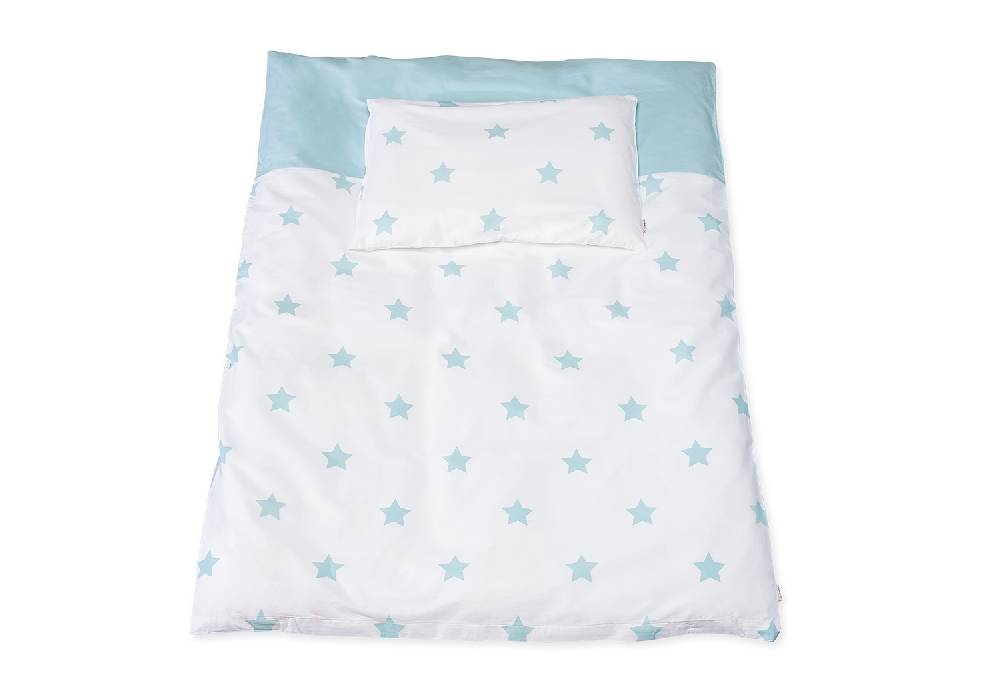 Pinolino Perkal-Wendebettwäsche für Kinderbetten 'Sternchen', hellblau, 2-tlg. - Auslaufartikel