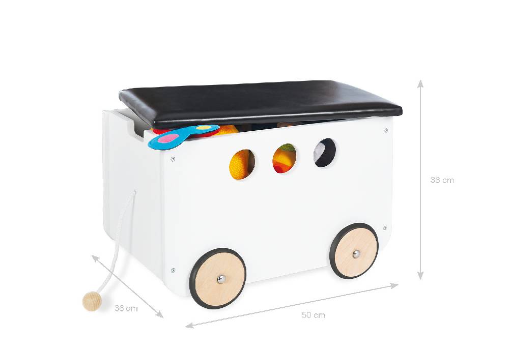 Pinolino Spielzeugkiste mit Rollen 'Jim', weiß - 2. Wahl Sonderangebot