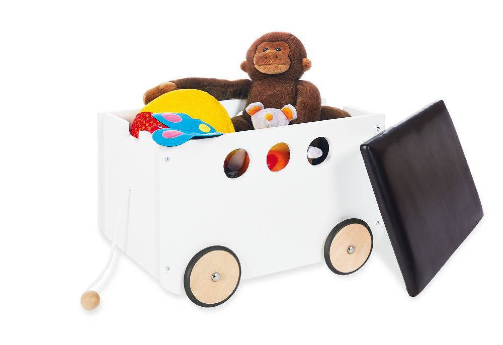 Pinolino Spielzeugkiste mit Rollen 'Jim', weiß - 2. Wahl Sonderangebot