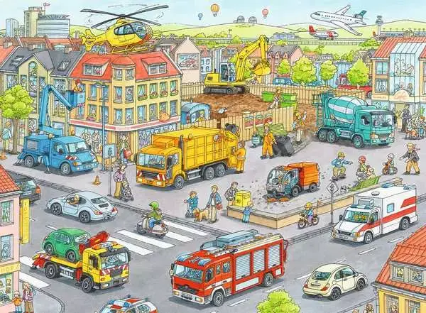 Ravensberger Matratzen Kinderpuzzle ab 6 Jahren - Fahrzeuge in der Stadt - 100 Teile Bis zu 60% Rabatt
