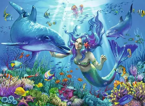 Ravensberger Matratzen Kinderpuzzle ab 8 Jahren - Leuchtendes Unterwasserparadies - 200 Teile Fabrikverkauf