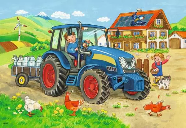 Ravensberger Matratzen Kinderpuzzle ab 3 Jahren - Baustelle und Bauernhof - 12 Teile Zeitbegrenzte Promotion
