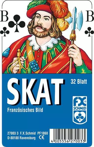 Ravensberger Matratzen Klassisches Skatspiel, Französisches Bild, 32 Karten in Klarsicht-Box - Kartenspiel ab 8 Jahren Riesige Rabatte