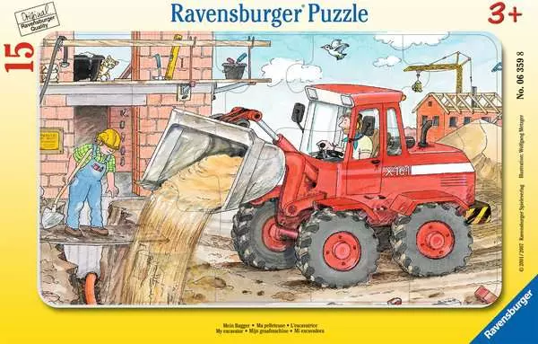 Ravensberger Matratzen Kinderpuzzle ab 3 Jahren - Mein Bagger - 15 Teile Kostenloser Versand international