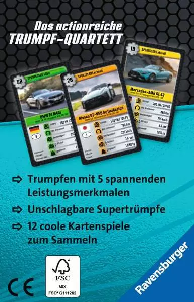 Ravensberger Matratzen Sports-Cars - Kartenspiel ab 7 Jahren Black Friday