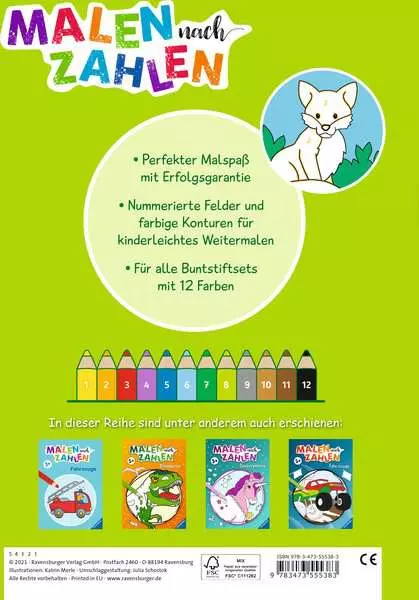 Ravensberger Matratzen Malen nach Zahlen ab 3: Tiere Osterangebot