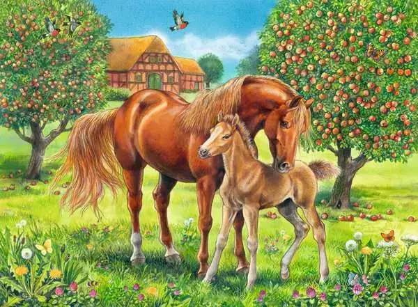 Ravensberger Matratzen Kinderpuzzle ab 6 Jahren - Pferdeglück auf der Wiese - 100 Teile Bestseller