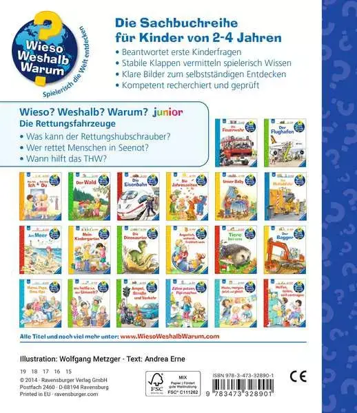 Ravensberger Matratzen Ravensburger Wieso? Weshalb? Warum? junior, Band 23: Die Rettungsfahrzeuge 2025