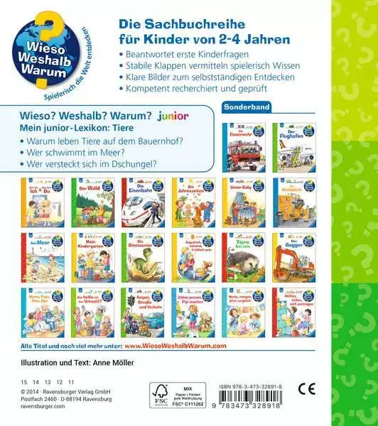 Ravensberger Matratzen Ravensburger Wieso? Weshalb? Warum? Mein junior-Lexikon: Tiere Versandkostenfrei