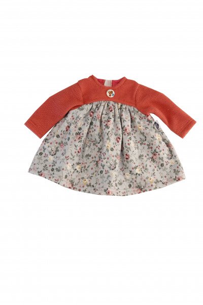 Schildkröt Manufaktur Kleid für Puppen 32-52 cm in rot/blau/weiss