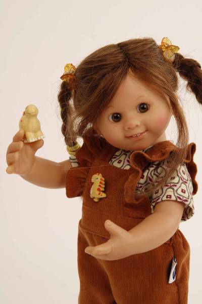 Schildkröt Manufaktur Puppe Müller-Wichtel Paula 30 cm braune Haare, Kleidung Dino Verkauf