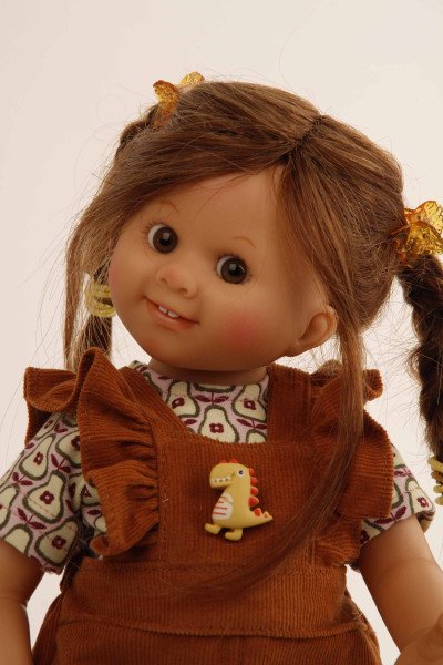 Schildkröt Manufaktur Puppe Müller-Wichtel Paula 30 cm braune Haare, Kleidung Dino Verkauf