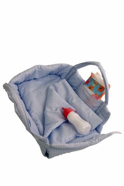 Schildkröt Manufaktur Wickeltragetasche blau für Puppen bis 32 cm und 45 cm