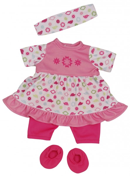 Schildkröt Manufaktur Kleidung zu Puppe 32 cm Schlummerle, Sommerset rose/weiss