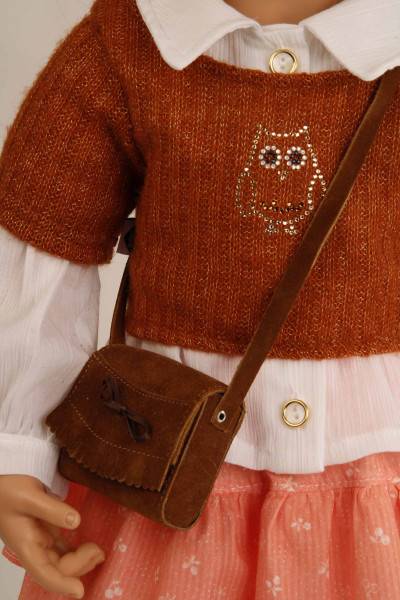 Schildkröt Manufaktur Puppe Anna-Maria 70 cm stehend von Brigitte Paetsch braune Haare, Kleidung rose/rot/weiss Sonderangebot