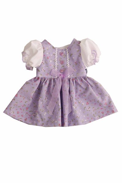 Schildkröt Manufaktur Kleid für Stehpuppe 25 bis 70 cm, Dirndl lila/weiss