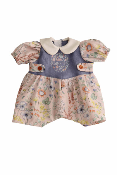 Schildkröt Manufaktur Kleidung zu Puppe Schlummerle 32 cm, Blumenoverall