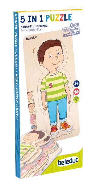 Schildkröt Manufaktur Lagen-Puzzle "Dein Körper" Junge by Beleduc