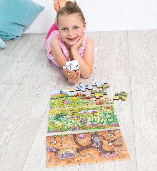 Schildkröt Manufaktur Boden-Puzzle "Entdecke die Blumenwiese" by Beleduc Auslauf