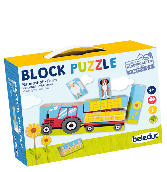 Schildkröt Manufaktur Block-Puzzle Farm by Beleduc