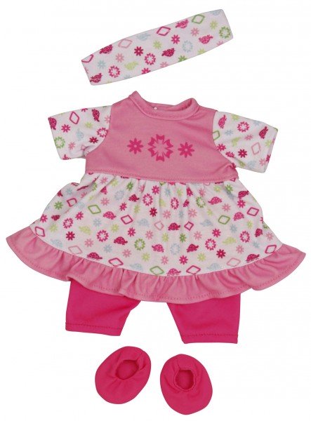 Schildkröt Manufaktur Kleidung zu Puppe 32 cm Schlummerle, Sommerset rose/weiss