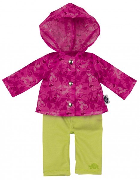 Schildkröt Manufaktur Regenanzug grün/pink für Puppe Emmeline 30 cm