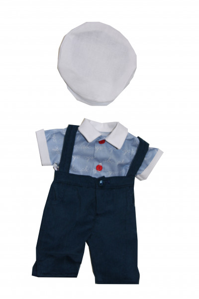 Schildkröt Manufaktur Anzug zu Stehpuppe 41 cm Schulkleidung blau/weiss