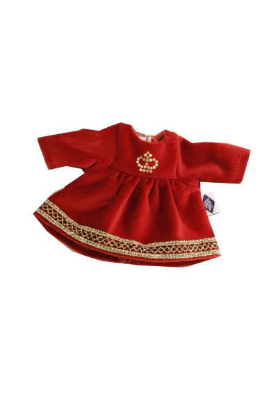 Schildkröt Manufaktur Samtkleid rot zu Stehpuppe Gr. 18