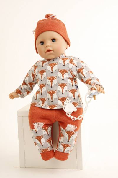Schildkröt Manufaktur Kleidung zu Baby Amy 45 cm mit Fuchsprint