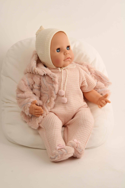 Schildkröt Manufaktur Baby Julchen 52 cm Malhaar, blaue Schlafaugen, Kleidung winterlich Limitierter Zeitrabatt