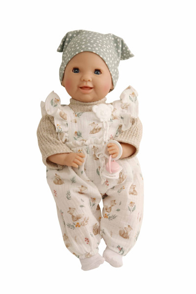 Schildkröt Manufaktur Schnullerbaby Lenchen 37 cm, Malhaar, blaue Schlafaugen, Füchschen