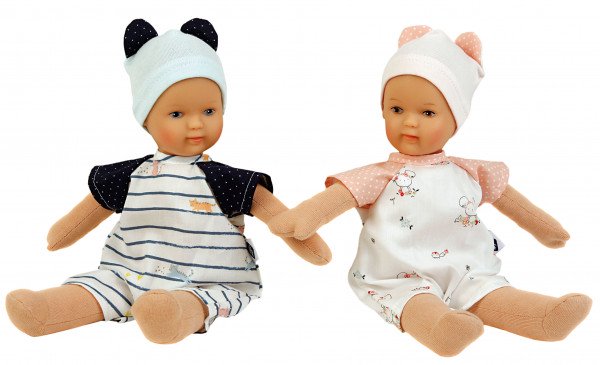 Schildkröt Manufaktur Overall mit Mütze zu Puppe Schmuserle 30 cm in blau/weiss Begrenztes Angebot