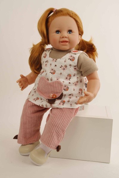 Schildkröt Manufaktur Puppe Klara 52 cm rote Haare, blaue Schlafaugen, Kleidung rose/braun Bestseller