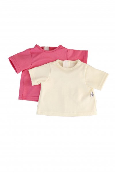 Schildkröt Manufaktur Shirts 2-er Set für Puppen 32-52 cm in beige/pink